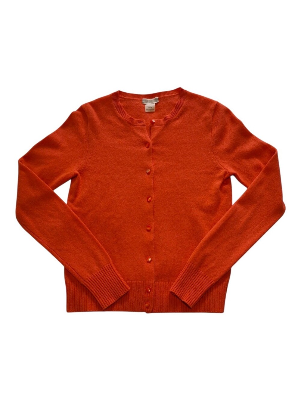 Vintage 2009 J. Crew 100% Italian Cashmere Crewneck Cardigan In Heather Citrus S